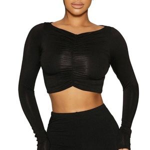 Naked Wardrobe Smooth Vibes Crop Top in Black